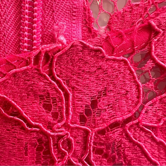 Eloquii Plus Size Pink Lined Lace Dress - Picture 8 of 10